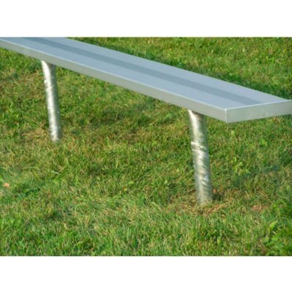 Gt Grandstands By Ultraplay 6' Aluminum Team Bench without Back and Galvanized Steel Frame, In Ground Mount BE-PD00600